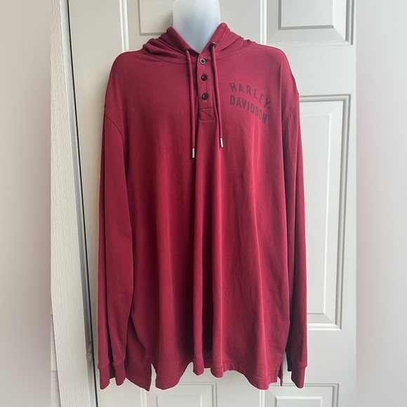 Harley-Davidson 3XL Red Lightweight Hoodie Traveler Staple Casual - Picture 5 of 15